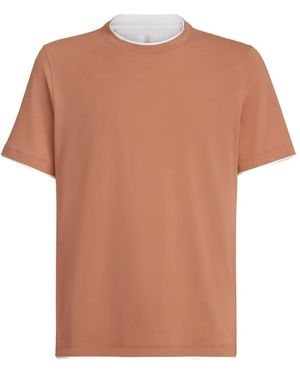 Brunello Cucinelli Crew-Neck T-Shirt - Orange