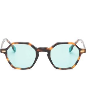 Kyme Alaric Geometric-Frame Sunglasses - Brown