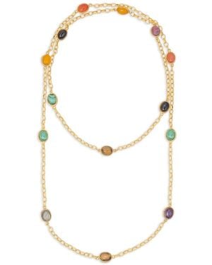 Sylvia Toledano River Chain Oval Stones Necklace - White