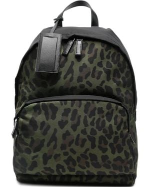 Prada Leopard-Print Backpack - Black