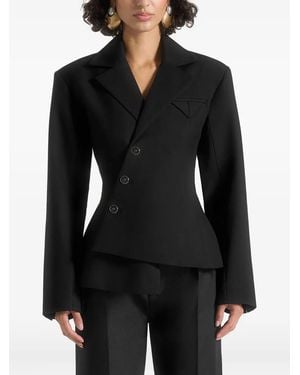 Manière De Voir Thalia Asymmetric Tailored Double Breasted Blazer - Black