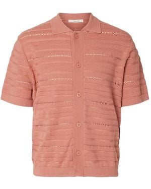 SELECTED Cardigan A Maniche Corte - Rosa