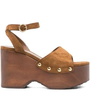 Gianvito Rossi 115Mm Wedge Sandals - Brown