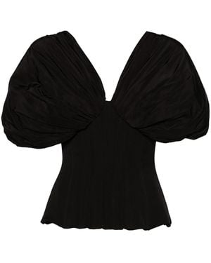 Rhea Costa シャーリング トップ - ブラック