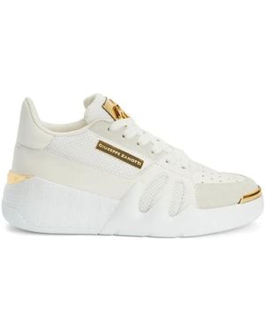 Giuseppe Zanotti Talon Logo-Plaque Leather Trainers - White