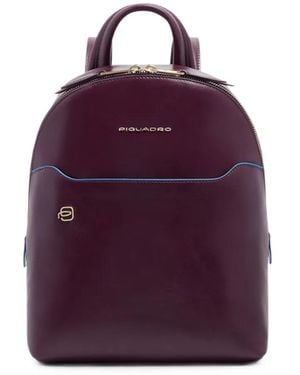 Piquadro Leather Backpack - Purple