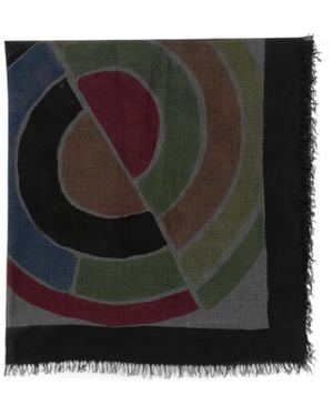 Faliero Sarti Leika Geometric-Print Scarf - Black