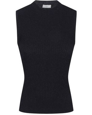 Peserico Top con cuello redondo - Negro