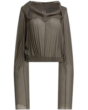 Rick Owens Cropped Hoodie - Green