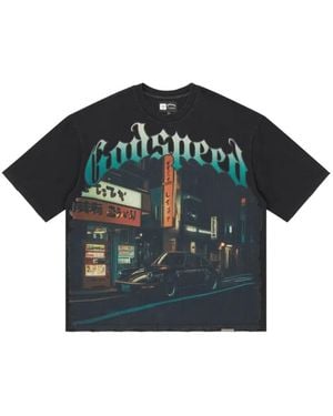 Godspeed Graphic-Print Cotton T-Shirt - Blau