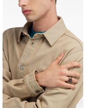 Roberto Cavalli Anillo con aplique del logo - Marrón