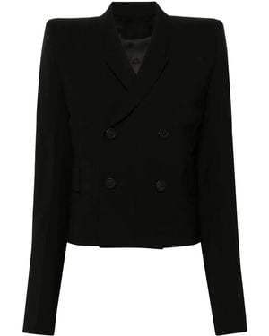 Rick Owens Cropped Wool Blazer - Black