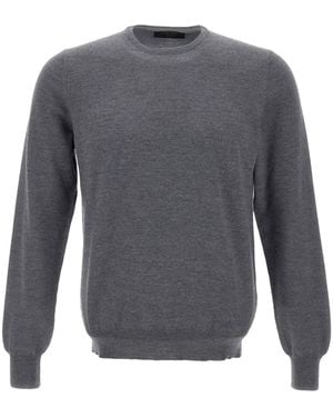 Gran Sasso Long-Sleeve Crew-Neck Sweater - Grey