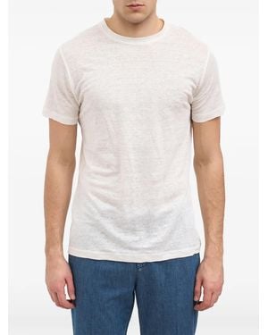 Daniele Alessandrini T-Shirt En Lin À Manches Courtes - White