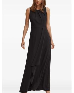 Sandro Ferrone Robe Longue À Design Plissé - Noir