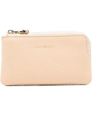 Coccinelle C-Me Pebbled Leather Pouch - Natural