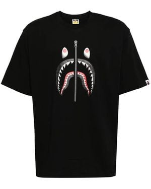 A Bathing Ape Graphic Print Cotton Tee - Black