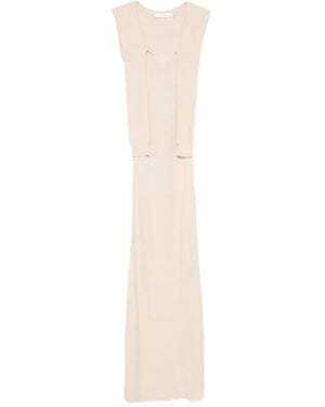 AYA MUSE Robe Longue Vao Sans Manches - Blanc