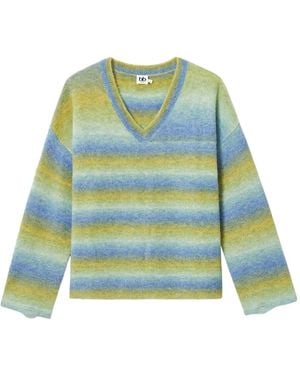 B+ AB Jersey a rayas con cuello en V - Verde