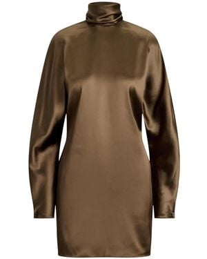 Ralph Lauren Candi Mini-Jurk Met Sjaalhals - Bruin