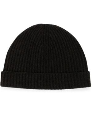 N.Peal Cashmere Bonnet En Maille Côtelée - Noir