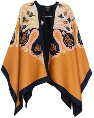 Etro Floral-Print Cape - Orange