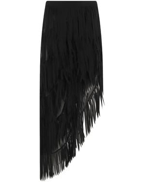 Erika Cavallini Semi Couture Melania Fringed Skirt - Black