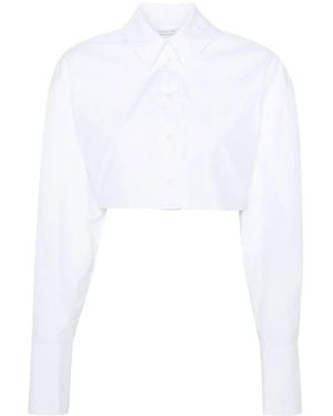Patrizia Pepe `Essential` Cropped Shirt - White