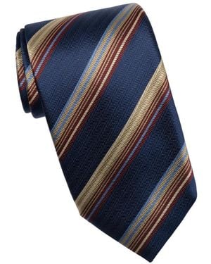 Elizabetta Murano Striped Silk Tie - Blue