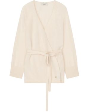 Aeron Cloud Belted Wrap Cardigan - Natural
