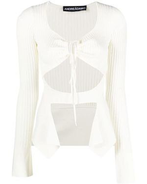 ANDREADAMO Asymmetric Cut-Out Top - White