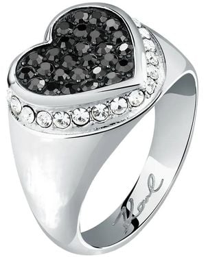 KARL LAGERFELD Crystal-Embellished Heart Ring - Grey
