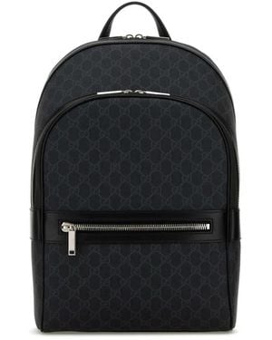 Gucci Mochila Con Motivo Del Monograma - Negro