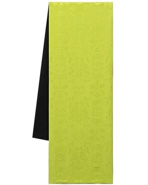 Shanghai Tang Two-Faced Jacquard-Woven Silk Scarf - Green