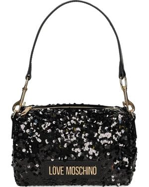 Love Moschino Bolso Satchel Con Lentejuelas - Negro