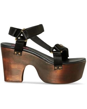 Emilio Pucci 90Mm Crush Logo-Plaque Wedge Sandals - Black