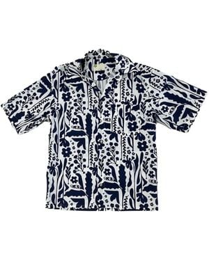 C.9.3 Flower cotton shirt - Blau
