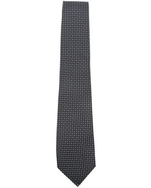 Kiton Polka-Dot Silk Tie - White