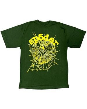 Sp5der Spider Web-print T-shirt - グリーン