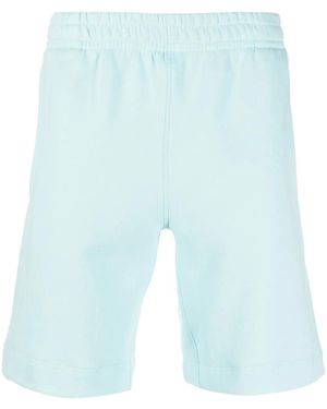 Styland Mid-Rise Organic-Cotton Track Shorts - Blue