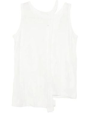 Y's Yohji Yamamoto Haut Sans Manches En Jacquard - White
