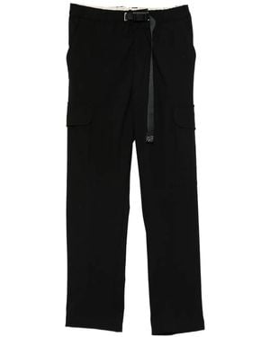 White Sand Cargo Belted Trousers - Black