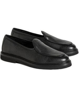 Solovière Grained Alexis Loafers - Black