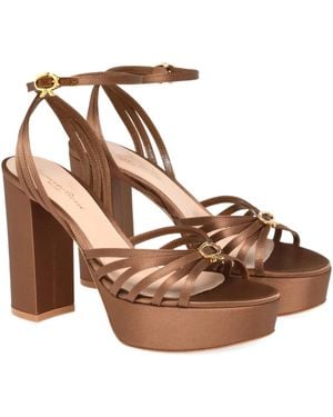 Gianvito Rossi Strappy Block-Heel Sandals - Brown