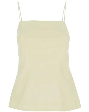Semicouture Spaghetti-Strap Cut-Out Top - White