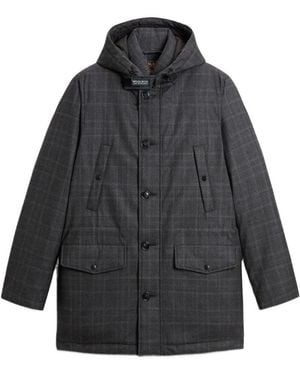 Woolrich Zelander Parka Mit Check - Grau
