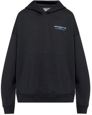 Versace Jeans Couture Logo-Print Hoodie - Blue
