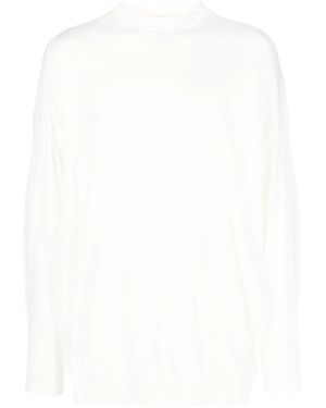 Hed Mayner Drop-Shoulder Crew-Neck Sweatshirt - White