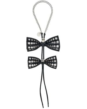 Noir Kei Ninomiya Halsketting Met Dubbele Strik En Studs - Wit
