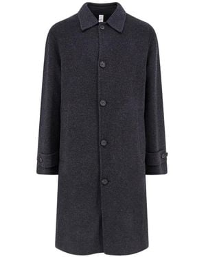 Hevò Loconia Button-Up Single-Breasted Coat - Blue